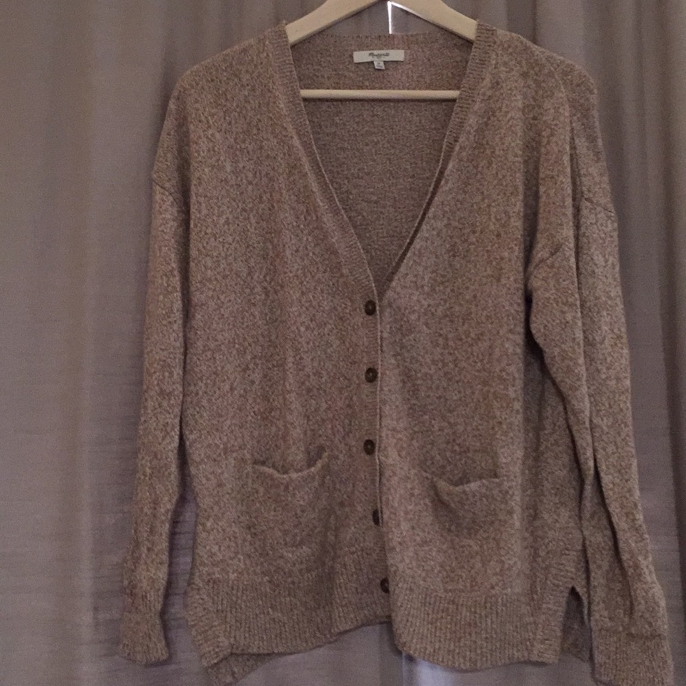 Oatmeal color Madewell cardigan